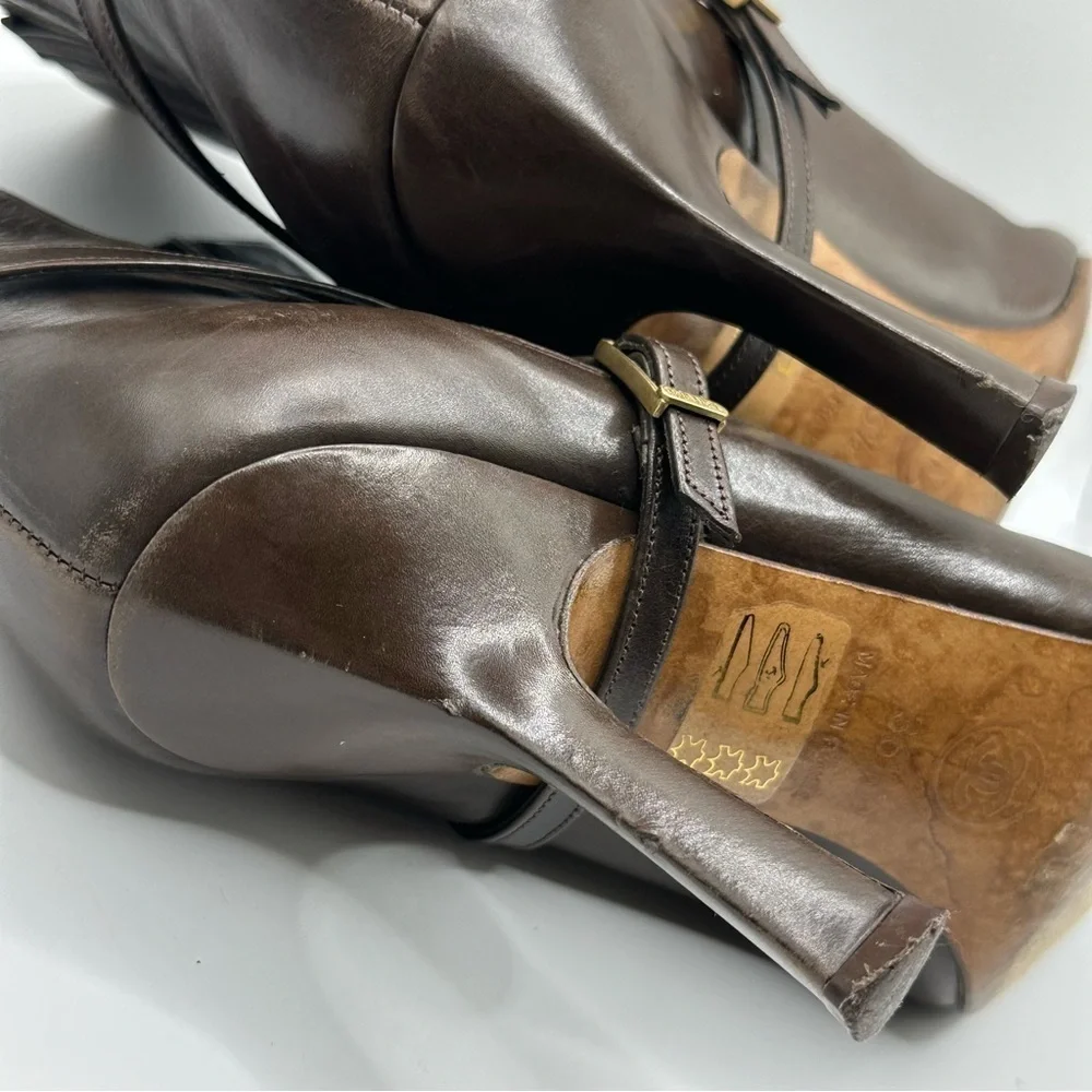 Chanel | Brown Leather Ankle Boots | 36.5 EU